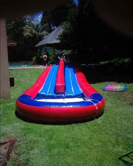 Double Waterslide - inflatable slide for hire - JumpJunction Johannesburg